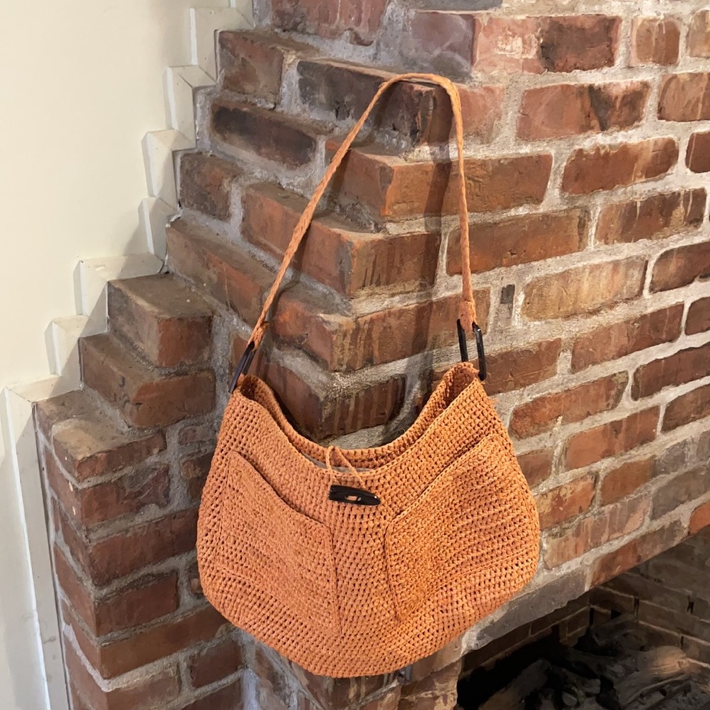 Annabel Ingall Orange Raffia Shoulder Bag - Picture 7 of 7